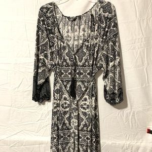 Black and white print dress